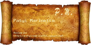 Patyi Marinetta névjegykártya
